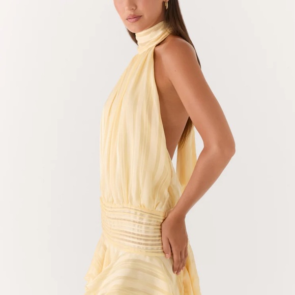 PEPPERMAYO NWT Willow Chiffon Mini Dress - Yellow - Picture 3 of 4